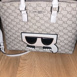 Karl Lagerfeld Beige and Black Women Bag